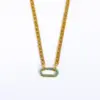 Wholesale Jewelry Fashion Round Glass Copper Rhinestones 18K Gold Plated Plating Necklace