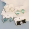 Wholesale Ion Plating (IP) 18K Gold Plated Round Square Flower 304 Stainless Steel Simple Style Waterproof Non Tarnish Ear Studs