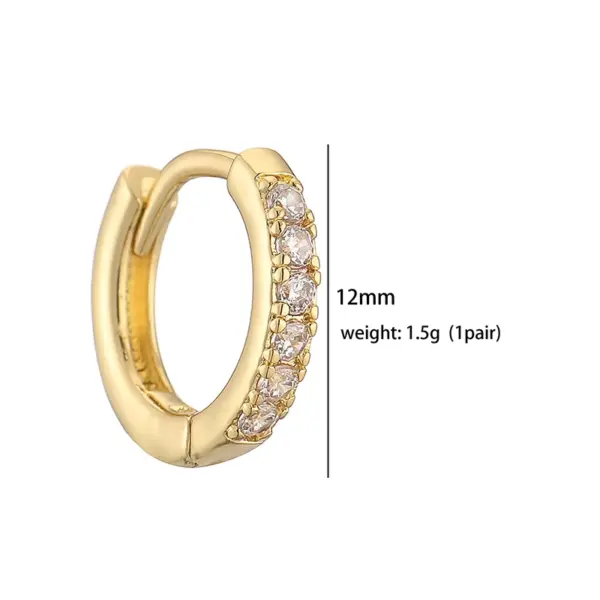 Wholesale 1 Pair Casual Simple Style Classic Style Round Plating Inlay Copper Zircon 18k Gold Plated Hoop Earrings