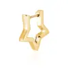1 Piece Hip-Hop Rock Simple Style Star Heart Shape Metal Button 304 Stainless Steel Copper Gold Plated Hoop Earrings