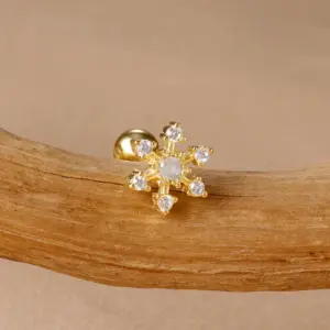 Y20437-9-Gold/1.3*1.1cm-White diamond-1pc
