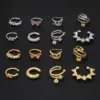 1 Piece Vintage Style Cool Style Geometric Heart Shape Bow Knot Plating Inlay Copper Zircon Ear Cus