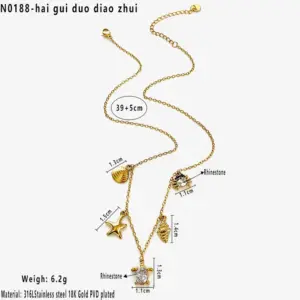 5 Pendant Necklace / Average Size / N0188