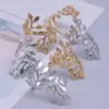 Wholesale PVD Coated Real Gold Plated 18K Gold Leaf 304 Stainless Steel Elegant Simple Style Waterproof Non Tarnish Open Rings