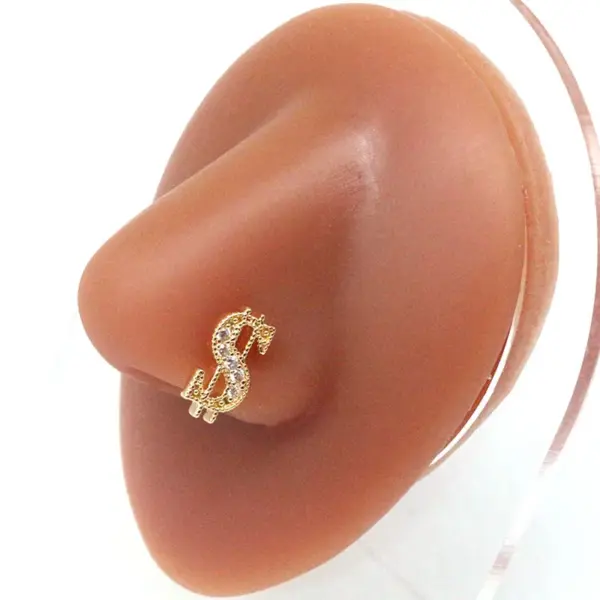 Wholesale Simple Style Butterfly Stainless Steel Plating Inlay Zircon Nose Ring Nose Pin