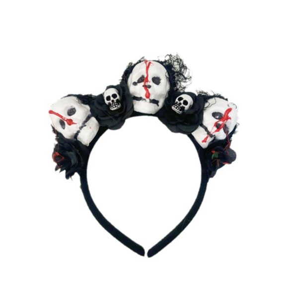 Wholesale Black Rose Skull Hairband