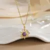 Wholesale Jewelry Casual Elegant Lady Moon Titanium Steel Plating Pendant Necklace
