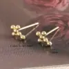 Wholesale 1 Pair Simple Style Classic Style Geometric Cross Plating Inlay Copper Zircon 18K Gold Plated Ear Studs