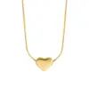 Wholesale PVD Coated Real Gold Plated 18K Gold Heart Shape 304 Stainless Steel Simple Style Waterproof Non Tarnish 304 Stainless Steel Necklace