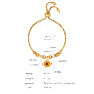 E453-Gold Cross Bracelet