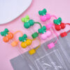 Wholesale Random 10pcs 10MM multicolor cherry dust plug straw accessories