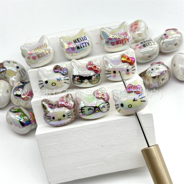 Wholesale acrylic leopard print chubby cartoon cat beads Acrylic Beads OLY Exclusive