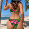 Wholesale 2025 Popular European and American Strappy Sexy Swimsuit Printed Split Bikini Bikini Vacation Three-Point Swimsuit for Women