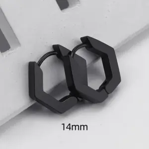 Hexagonal Black 14mm One Piece