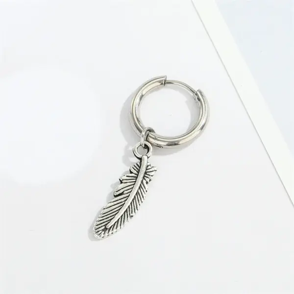 Wholesale Fashion Feather Plating 201 Stainless Steel Alloy No Inlaid Earrings