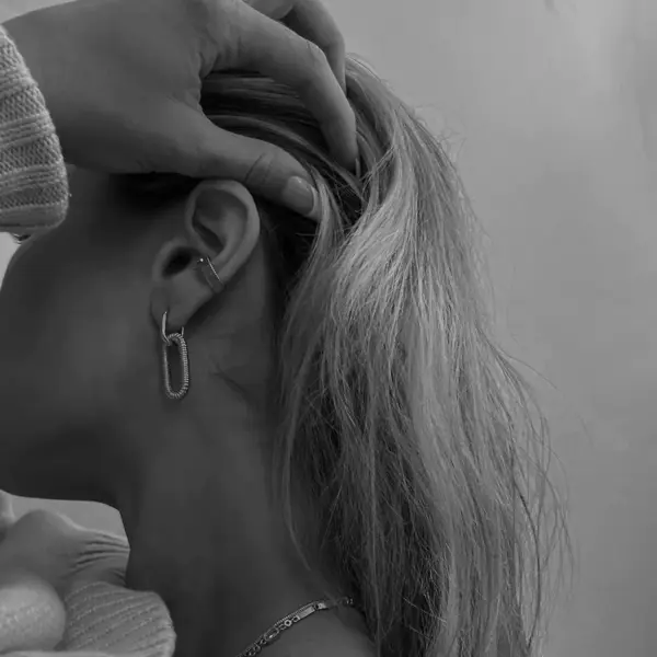 PVD Coated Real Gold Plated Oval Stainless Steel Fashion Waterproof Non Tarnish Drop Earrings