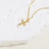 Wholesale Elegant Simple Style Cross Infinity Copper 14k Gold Plated White Gold Plated Zircon Pendant Necklace In Bulk