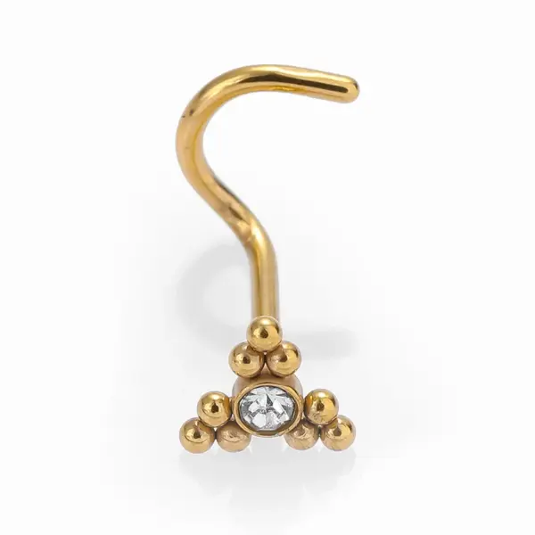 Wholesale 1 Piece Nose Rings & Studs Gothic Simple Style Flower 316L Stainless Steel Waterproof Non Tarnish Surgical Steel Zircon Ion Plating (IP) 14K Gold Plated Ear Cartilage Rings & Studs Nose Rings & Studs