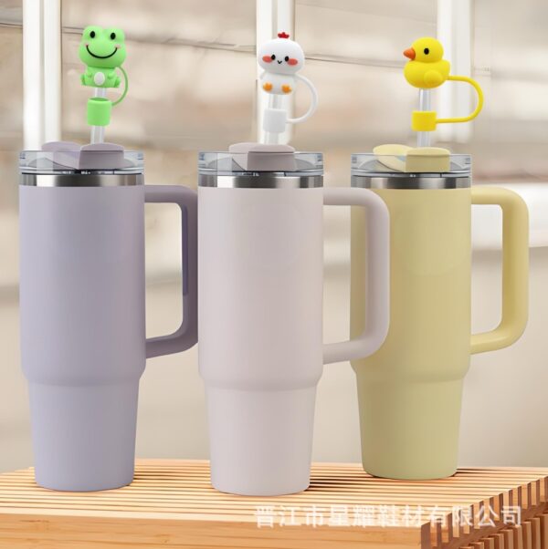 Wholesale Cute Animal Stereo Straw Cap Water Cup Straw Cover Dust-proof Straw Decorative Cap Reusable Straw Plug