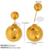Wholesale Ion Plating (IP) Real Gold Plated 18K Gold C Shape Round 304 Stainless Steel Casual Retro IG Style Waterproof Non Tarnish Ear Studs