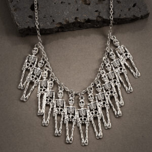 Silver - Skull Army Necklace