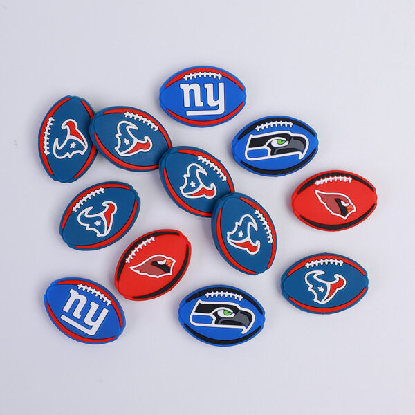 Wholesale Rugby Team Badge Silicone Beads Focal Beads