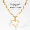 18K Real Gold Plated 304 Stainless Steel PVD Coated Heart Shape Simple Style Jewelry Set For Women