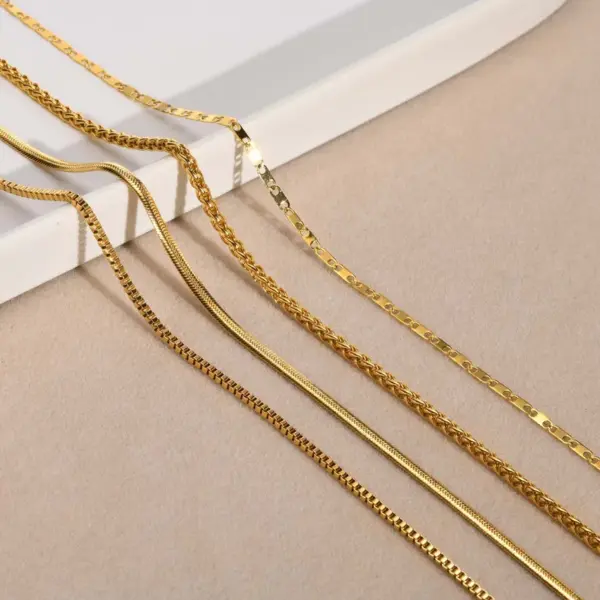 Wholesale Jewelry Simple Style Geometric 201 Stainless Steel Plating Stainless Steel Necklaces