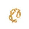 oly-b40b57821e981922dedd50f2701cc5be Wholesale PVD Coated 18K Gold Plated Geometric 304 Stainless Steel Classic Style Waterproof Non Tarnish Open Ring