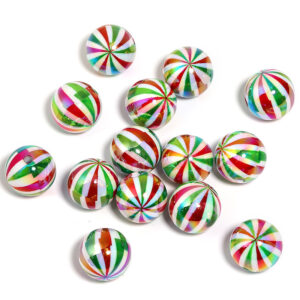 Spiral watermelon beads / 16mm