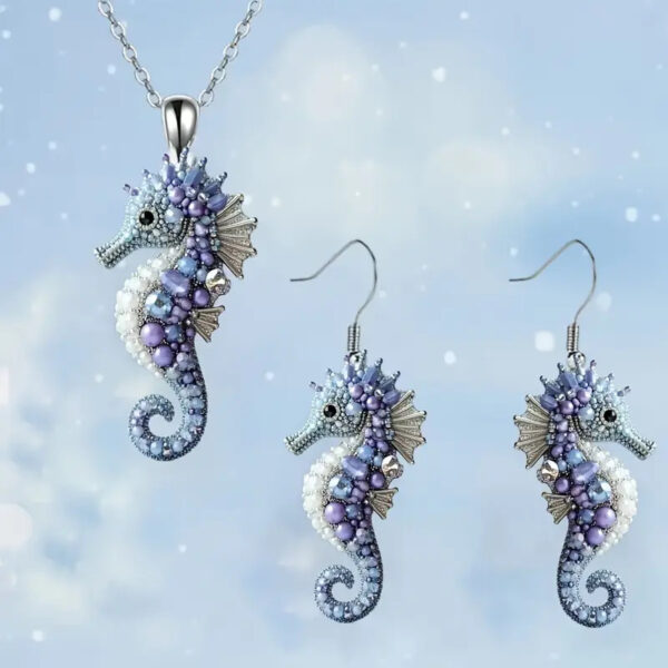 oly-b40c64ddc8a36ba5442fc1ef4168cbd1 Wholesale Ocean Series Diamond Seahorse Pattern Earrings