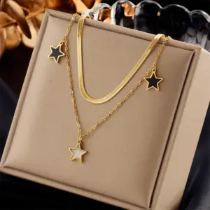 Wholesale Jewelry Fashion Heart Shape 304 Stainless Steel Acrylic 18K Gold Plated Plating Stainless Steel Jewelry Sets