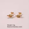 Wholesale 304 Stainless Steel Plastic Knot Ion Plating (IP) 18K Gold Plated Cute Classic Style Waterproof Non Tarnish Multicolor-Golden Yellow Ear Studs