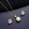 Wholesale Cross-border Explosive Jewelry Simple Pendant Light Luxury High-end Earrings Design Niche Necklace Earrings Jewelry suit