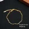 Solid Color Vacuum Plating Real Gold Plated Casual Simple Style Classic Style Waterproof Non Tarnish Chain Gold Anklet