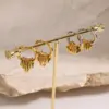 Wholesale PVD Coated Real Gold Plated Round 304 Stainless Steel Simple Style Classic Style Waterproof Non Tarnish Earrings