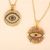 Wholesale Copper Inlaid Zircon Devil'S Eye Copper Necklaces