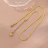Wholesale 304 Stainless Steel Titanium Steel Solid Color Vacuum Plating Real Gold Plated 18K Gold Hip-Hop Waterproof Non Tarnish Blade Chain Necklace