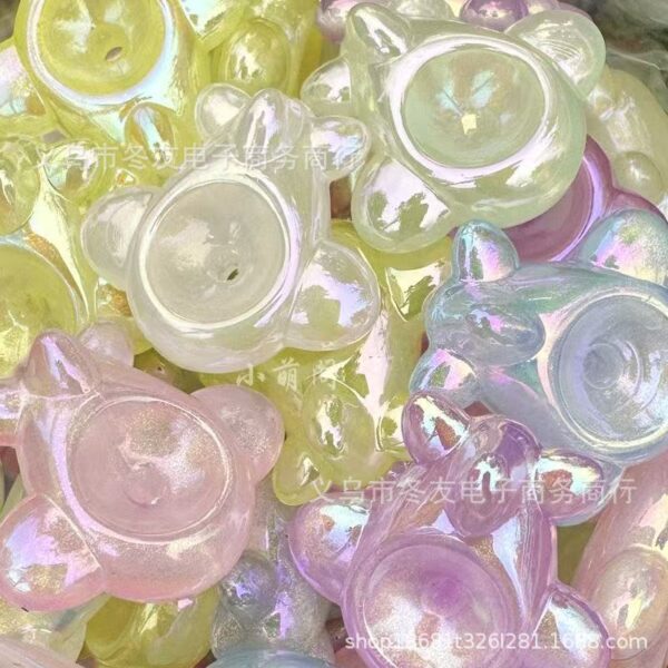 Wholesale High-quality Acrylic Beads with iridescent UV glitter, starry sky effect, and luminous straight holes.