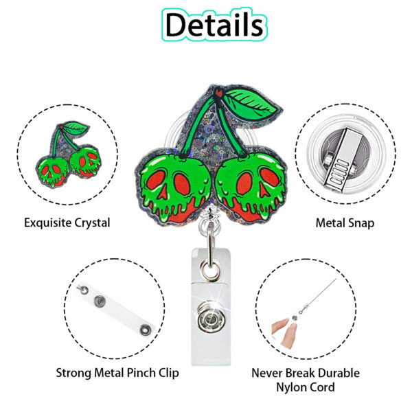 oly-b4251e3bed12e1852b75a8e9487a2678 Wholesale New Halloween Cherry Bow Black Cat Easy-Pull Buckle Telescopic Rotating Doctor Nurse Telescopic Id Buckle Badge