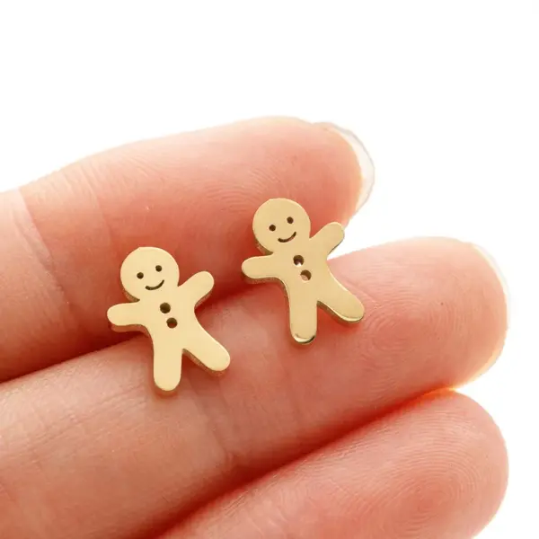 Wholesale PVD Coated 18K Gold Real Gold Plated Geometric 304 Stainless Steel Simple Style Classic Style Waterproof Non Tarnish Ear Studs