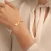 PVD Coated Real Gold Plated Letter Heart Shape 304 Stainless Steel Simple Style Waterproof Non Tarnish 304 Stainless Steel Bracelets