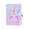 Wholesale Children's A5 Cartoon Unicorn Lockable Plush Notebook