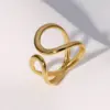 PVD Coated Real Gold Plated 18K Gold Irregular 304 Stainless Steel Modern Style Simple Style IG Style Waterproof Non Tarnish Open Rings