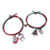 Wholesale Hand-woven Christmas tree with date vibes, featuring an old man and green and red rope Christmas bracelet