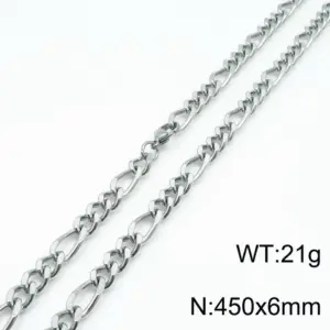 Steel Color 450 * 6mm = Necklace KN197215-Z