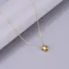 304 Stainless Steel Star PVD Coated 18K Real Gold Plated Elegant Simple Style Waterproof Non Tarnish Plating Cable Chain Pendant Necklace