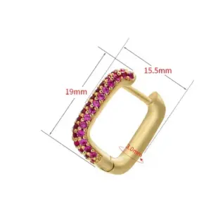Wholesale Fashion Square Copper Plating Inlay Rhinestones 1 Piece