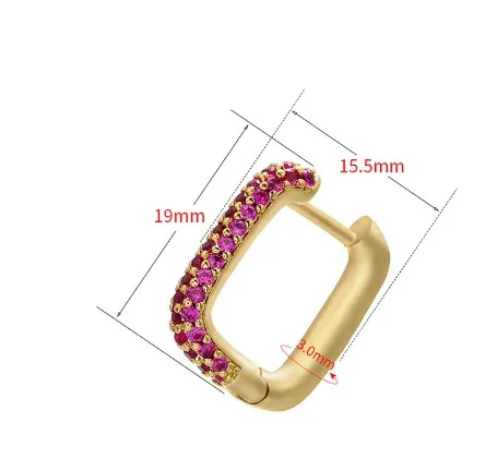 Wholesale Fashion Square Copper Plating Inlay Rhinestones 1 Piece