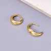 Wholesale 304 Stainless Steel Solid Color PVD Coated 18K Real Gold Plated 18K Gold Vacation Classic Style Waterproof Non Tarnish Plating Gold Silver Earrings